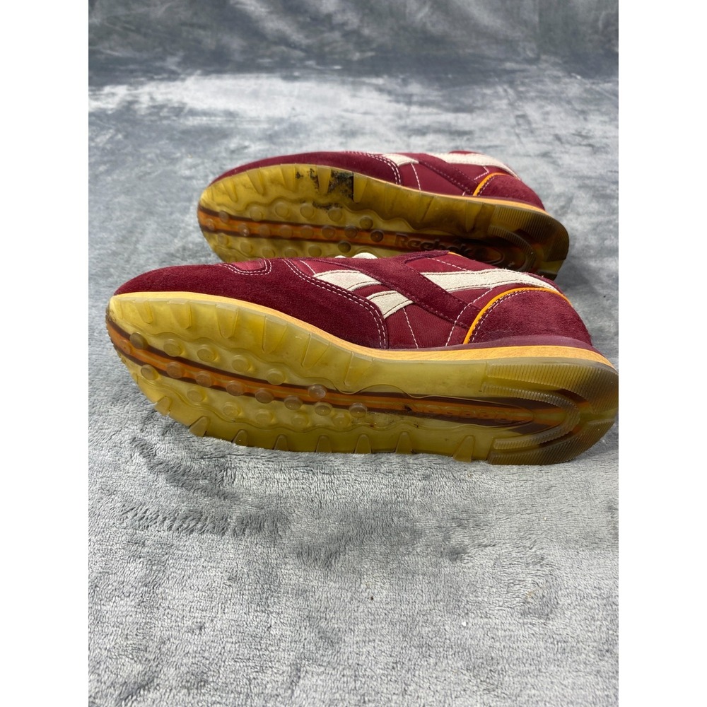 Reebok Classic Leather Suede Sneakers Women 6.5 Burgundy Retro Casual Shoes Cork - Picture 6 of 9